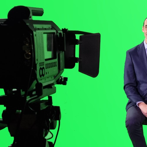 Photograph of green screen TV Studios.